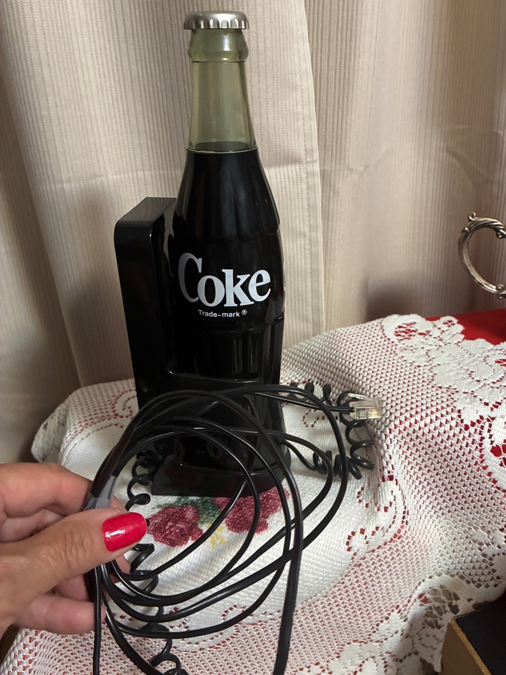 Vintage Coca-Cola Bottle Telephone Collectible push button wall mount landline